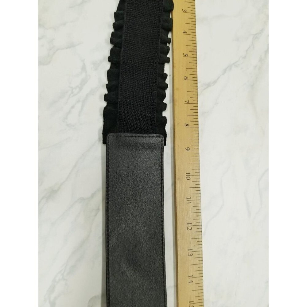 Hobo International Black Leather Belt ruffles size Medium - Picture 16 of 16